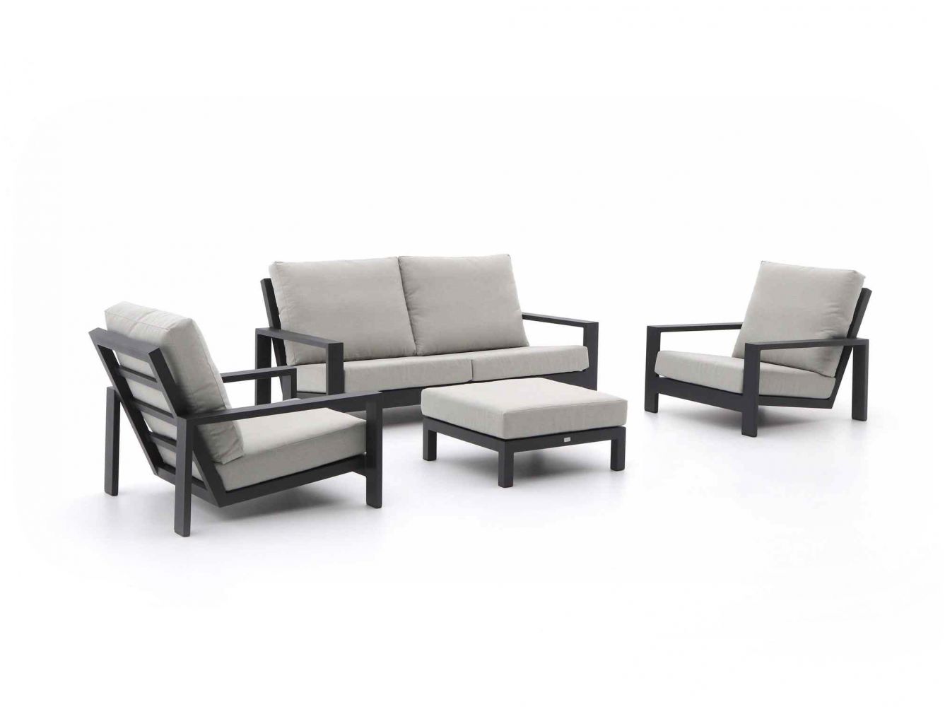 Vermindering melodie provincie Bellagio Vezzano stoel-bank loungeset 4-delig - Charcoal (incl. kussens) -  Kees Smit