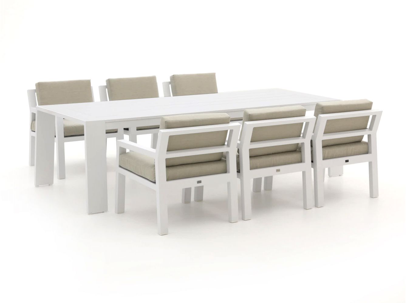 beu instant Inloggegevens Bellagio Vinadio 255cm low dining tuinset 7-delig - White (incl. kussens) -  Kees Smit