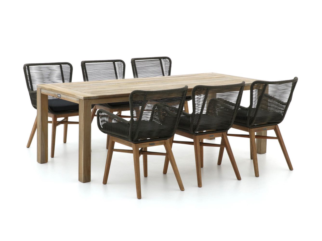 Intenso Variano/ROUGH-S 220cm dining tuinset 7-delig