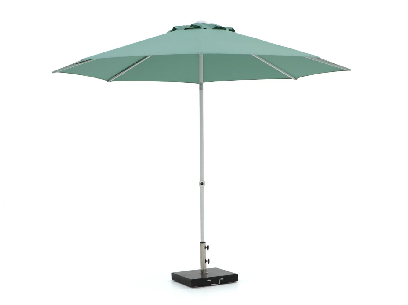 strip Darmen Darmen Shadowline Push-up parasol Ø 300cm - Patina Green (Frame = white) (incl. 50  kg voet) - Kees Smit