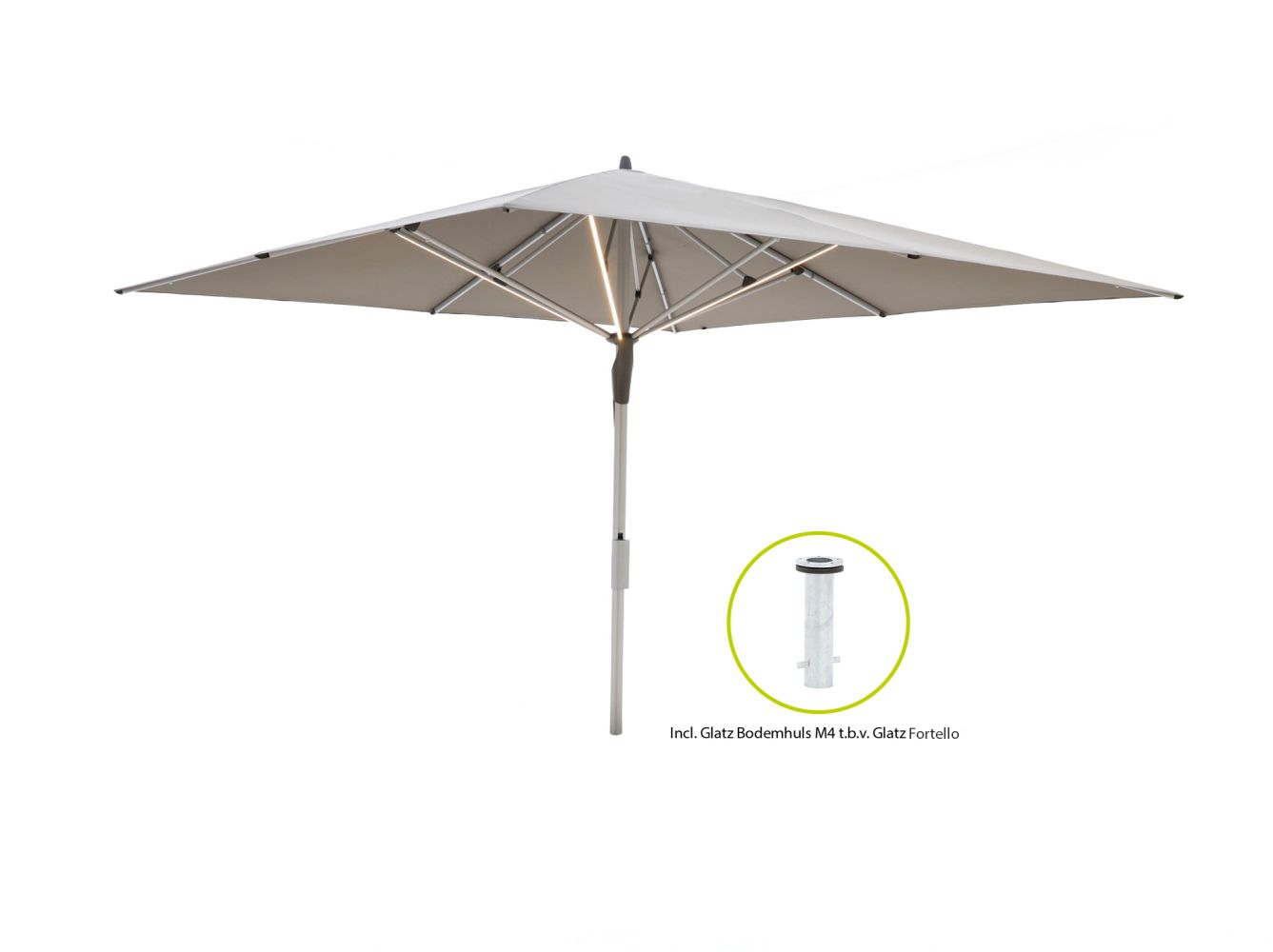 Glatz Fortello LED parasol 400x400cm
