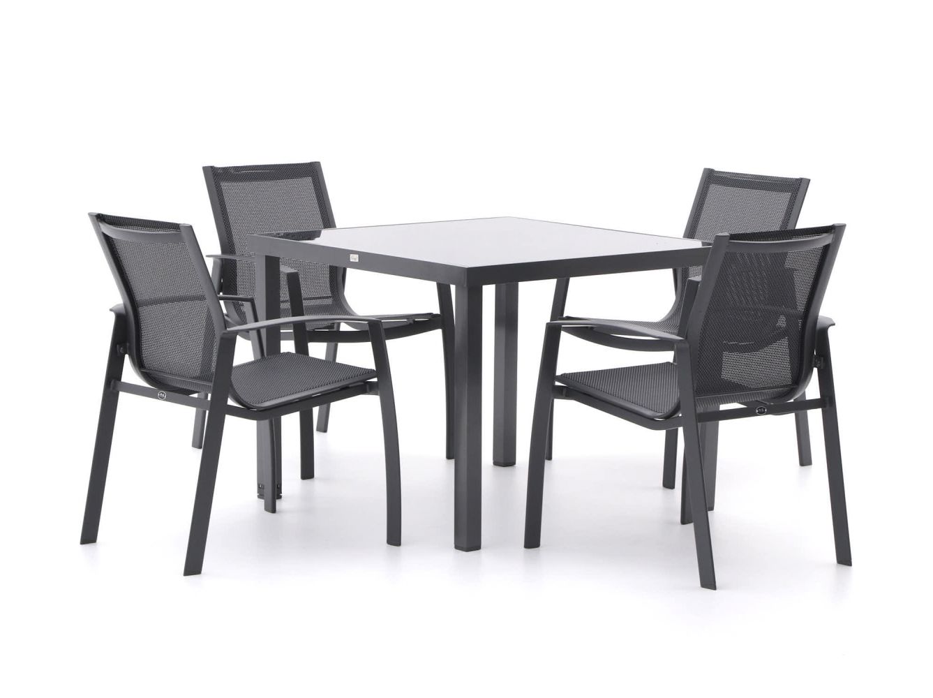 R&S Design Altea/Caluso 96x96cm dining tuinset 5-delig stapelbaar - Laagste prijsgarantie!