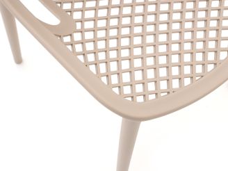 Forza Ripi dining tuinstoel stapelbaar - Taupe - Naturel - Bruin - Kunststof