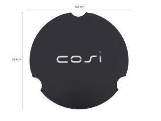 Cosi Coverplate t.b.v. Round glass set size L - Black