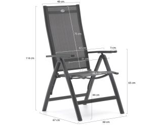 Hartman Troy/ROUGH-S 160cm dining tuinset 5-delig verstelbaar