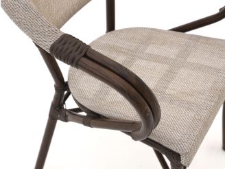 Forza Alserio dining tuinstoel stapelbaar - Taupe - Naturel - Bruin - Textileen