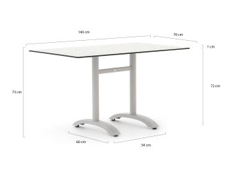 Bellagio Lisio tuintafel 140x80x73cm - Kunststof