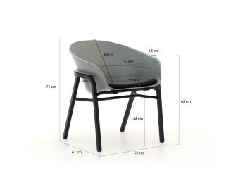 Hartman Tubb dining tuinset 185cm 5-delig verstelbaar