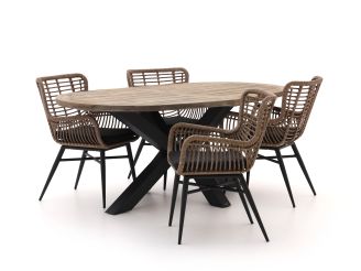 Intenso Asti/Rough-Y Ellips 200cm dining tuinset 5-delig
