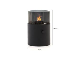 Cosiscoop XL gaslantaarn ø20cm (h:30,5cm) - Black Smoked