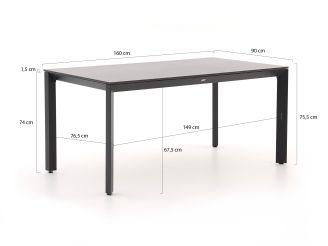 Bellagio Sestino dining tuintafel 160x90cm - Sintered stone
