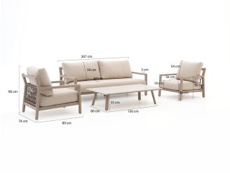 Tierra Outdoor Oasis stoel-bank loungeset 4-delig