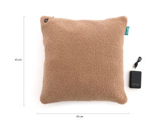 Qnuss Qozy warmtekussen 45x45cm - Chai Latte (incl. powerbank)