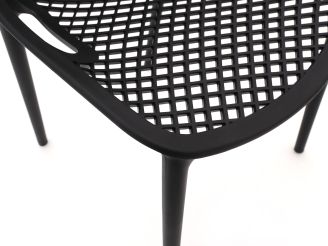 Forza Ripi dining tuinstoel stapelbaar - Zwart - Kunststof
