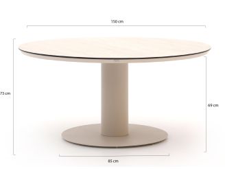 Bellagio La Fonte dining tuintafel ø 150cm - Travertin