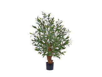 Designplants/Luca Lifestyle olijf Bonsai kunstplant (h:90cm) met Grigio New Egg bloempot - Groen (UV bestendig) (bloempot = Natural Concrete)