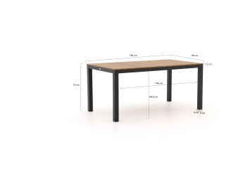 Bellagio Anzio/Fidenza 160cm dining tuinset 5-delig stapelbaar