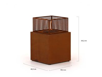 Tenderflame Agni 40 haard 40,5x40,5x60,2cm - Cortenstaal (incl. cover)
