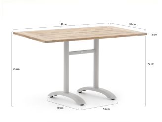 Bellagio Lisio tuintafel 140x80x75cm - Teakhout