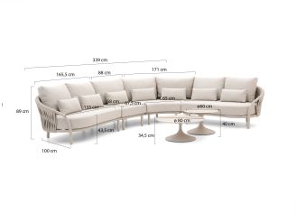 SUNS Feroli/Nova hoek loungeset 6-delig