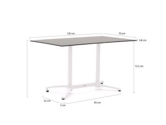 Bellagio Canzo klaptafel 120x70x73cm - Kunststof