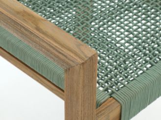 ROUGH Batang Rope dining tuinstoel stapelbaar - Groen, Old Teak Greywash - Rope (touw)