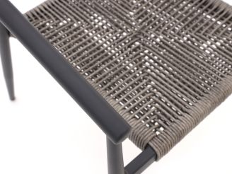 Manifesto Cavone dining tuinstoel stapelbaar - Grijs - Antraciet - Rope (touw)