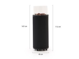 Cosipillar Curved gaslantaarn ø40cm (h:112cm) - Black