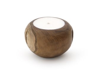Tierra Outdoor Round Low buitenkaars ø 18cm - Teak