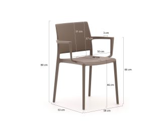Forza Sile/Canzo 70cm dining tuinset 3-delig verstelbaar