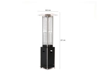 Sunred Flame Torch Gas staande terrasverwarmer - Black