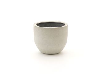 Designplants/Luca Lifestyle Alsophillia varen kunstplant (h:80cm) met Grigio New Egg bloempot - Groen (UV Bestendig) (bloempot = Antique White)