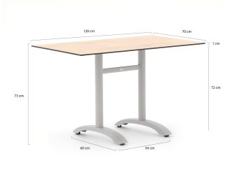 Bellagio Lisio tuintafel 120x70x73cm - Teakhout