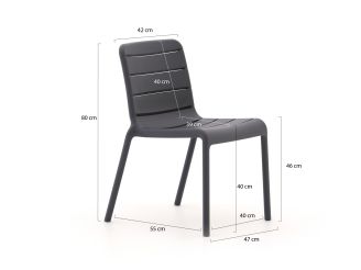Forza Narni/Fidenza ø126cm dining tuinset 5-delig stapelbaar