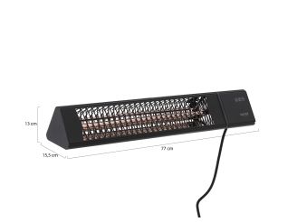 Sunred Dark Smart muur terrasverwarmer triangel 2500 Watt - Black
