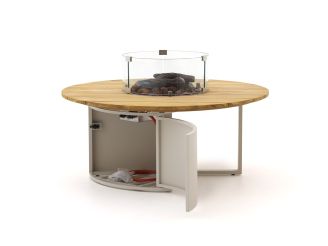 Cosiloft lounge vuurtafel ø120cm (h: 50cm) - Teakhout