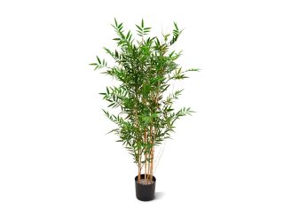 Designplants/Luca Lifestyle Japanse Bamboe kunstplant (h:120cm) met Grigio Tall Balloon bloempot - Groen (UV bestendig) (bloempot = Natural Concrete)