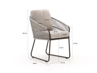 SUNS Noli/Nova ø150cm dining tuinset 7-delig