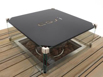 Cosi Coverplate t.b.v. Square glass set size L - Black