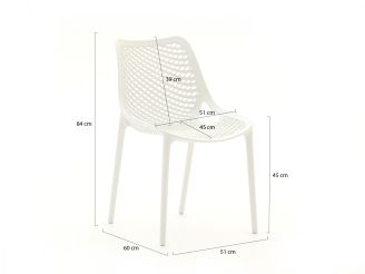 Forza Ripi/Fidenza 160cm dining tuinset 5-delig stapelbaar