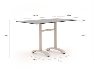 Bellagio Lisio tuintafel 140x80x73cm - Kunststof