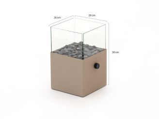 Cosiscoop Square gaslantaarn 20x20cm (h:30cm) - Sandy Beige