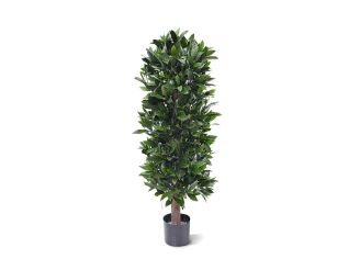 Designplants/Luca Lifestyle Laurier kolom kunstplant (h:125cm) met Grigio Tall Balloon bloempot - Groen (UV bestendig) (bloempot = Anthracite)