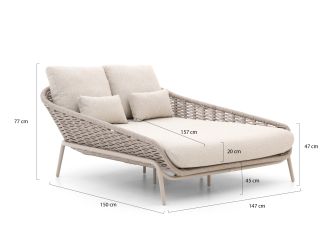 SUNS Casto daybed - Taupe - Naturel - Bruin - Rope (touw)