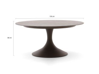 SUNS Fiave/Nova ø150cm low dining tuinset 6-delig