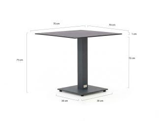 Forza Orta tuintafel 70x70x73cm - Kunststof