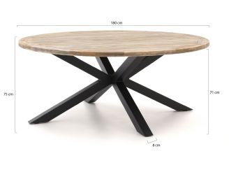 Bellagio Cupello/ROUGH-Y ø 180cm dining tuinset 7-delig