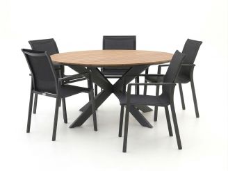 Forza Centallo/Fidenza ø149cm dining tuinset 6-delig stapelbaar