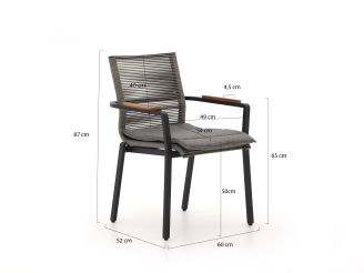 Bellagio Marudo/Furato 220cm dining tuinset 7-delig stapelbaar