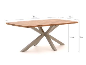 Bellagio Birgi Novo/Induno Deens Ovaal 240cm dining tuinset 7-delig stapelbaar